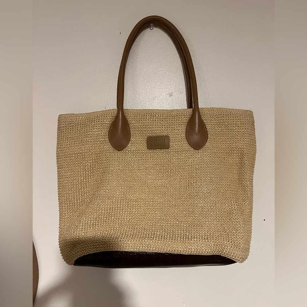 Brown Woven Tote Bag